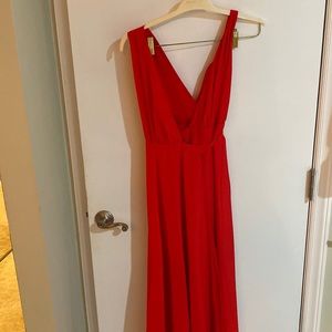 Lovers + Friends red wrap gown